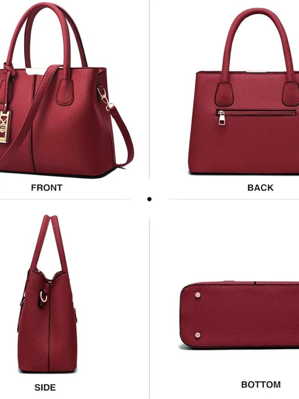 Women's D Wine Shoulder Tote Bags Top Handle Satchel Purses and Handbags